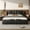 Black, variant on Harper & Bright Designs Queen Size Leather Platform frame with Wingback Headboard & Wavy Footboard, PU Upholstered Bedframe with Solid Wooden Slats Support, Dark Green