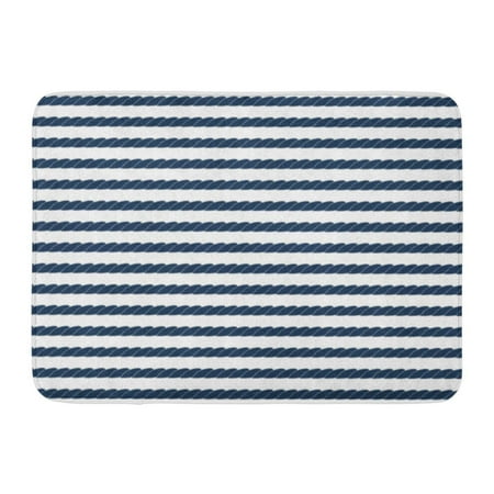 Navy Block - GODPOK Sea Black Nautic Navy Rope Striped in Blue and White Stripe Ship Rug Doormat Bath Mat 23.6x15.7 inch