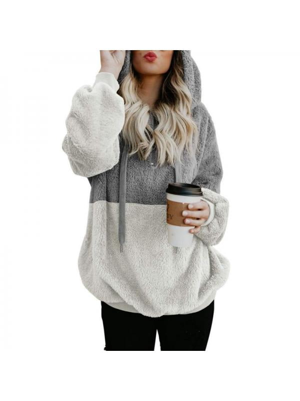 Ladies Womens Long Sleeve Fleece Sweatshirt Warm Jumper Tops