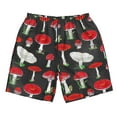 thumbnail image 4 of Bixox Men's Red Mushrooms printing Casual Classic Fit Short Summer Beach Shorts, 4 of 6