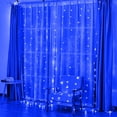 thumbnail image 2 of Morttic 9.9ft x 9.9ft 300 LED Fairy Curtain Lights, USB Plug in 8 Modes Fairy String Hanging Lights with Remote for Bedroom, Indoor, Outdoor, Weddings, Party, Decorations, Blue, 2 of 8