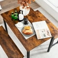 thumbnail image 4 of Costway 3pcs Dining Table Set Modern Studio Collection Table and 2 Bench Coffee, 4 of 11