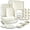 Cream without Handles, variant on Heavy Duty Stackable Nonstick Bakeware Set - Durable Easy Release Baking Set Cream 13 Pieces