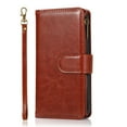 thumbnail image 4 of Phone Case for Samsung Galaxy A33 5G Leather Zipper Wallet Case 9 Credit Card Slots Cash Money Pocket Clutch Pouch Stand Strap Cover for Galaxy A33 5G - Brown, 4 of 8