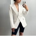 thumbnail image 1 of Vedolay Tops for Women Casual Suit Jackets for Women Casual Fashion Front Open Solid Color Lapel Suit Jacket with Pockets,White XL, 1 of 5
