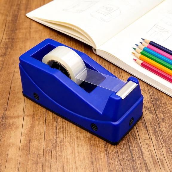 Desktop Tape Dispenser with Non-Slip Base, Smooth Roller System & Precision Cutting Blade - Fits Tape Widths Up to 25mm, Compact Office & Home Stationery Accessory(S)
