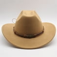 thumbnail image 2 of Women Men Felt Cowboy Hat, Vintage Skull Roll-up Wide Brim Western Hat for Casual Daily, 2 of 3