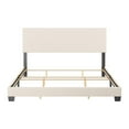 thumbnail image 3 of CorLiving Celeste Off-White Boucle Fabric Upholstered Adult Bed with Headboard, Box Spring Required, 3 of 8