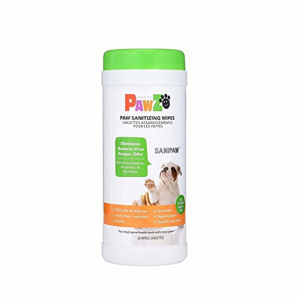 SaniPaw Dog Paw Wipes (60 Wipes) Odor Eliminating Cleansing