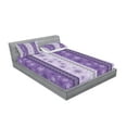 thumbnail image 2 of Ambesonne Ethnic Fitted Sheet & Pillow Sham Set, Christmas Snowflake Noel, Queen, Lavender Violet White, 2 of 2