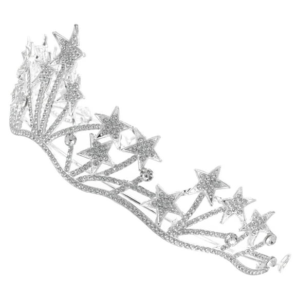 Nicehomfit Wedding Headband Crown Headband Silver Alloy Headdress for Women 1Pack