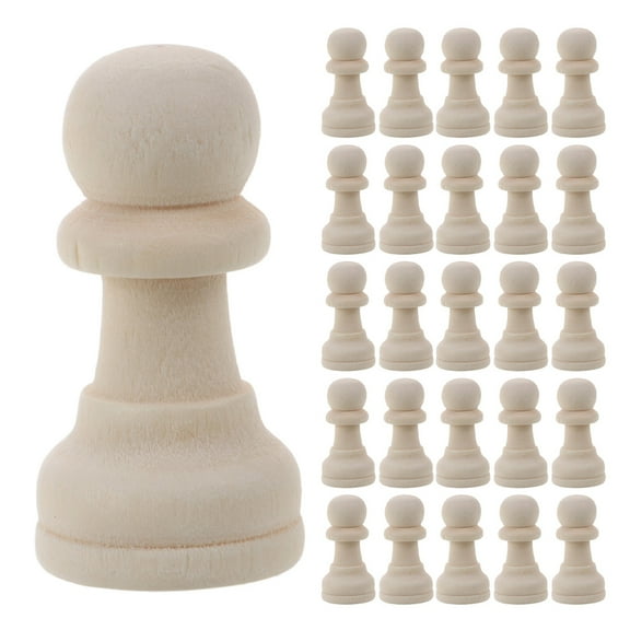 LOLIPPYY 32pcs Hand Crafted Wood Chess Pieces Game Props Replacement for Travel Friend Gatherings