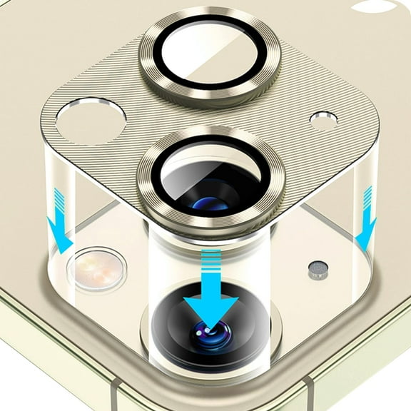 for iPhone 15 /iPhone 15 Plus Camera Lens Protector, [Drop Protection][Anti Scrach] HD Tempered Glass Camera Protector Cover, Whole Lens Film Case Friendly for iPhone 15 & iPhone 15 Plus -Yellow