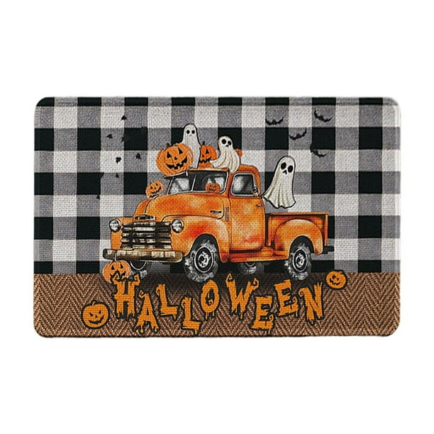 Yhmxh Alfombrillas de baño para baño Alfombra de baño Alfombra de Halloween de imitación de pashmina con estampado de calabaza para ambiente festivo Decoración del baño