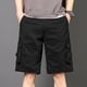 thumbnail image 3 of Pantalones cortos cargo negros largos para hombre, pantalones cortos verdes por encima de la rodilla para hombre, pantalones cortos desgastados con bolsillo frontal ancho y cintura elástica para hombr, 3 of 5