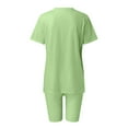 thumbnail image 4 of Conjunto deportivo de 2 piezas para mujer con top de manga corta y pantalón corto - Poliéster, transpirable, S-XXXL para yoga/running/actividades diarias, 4 of 6