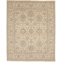 Beige/Cream Floral Oushak Chobi 8X10 Transitional Oriental Rug
