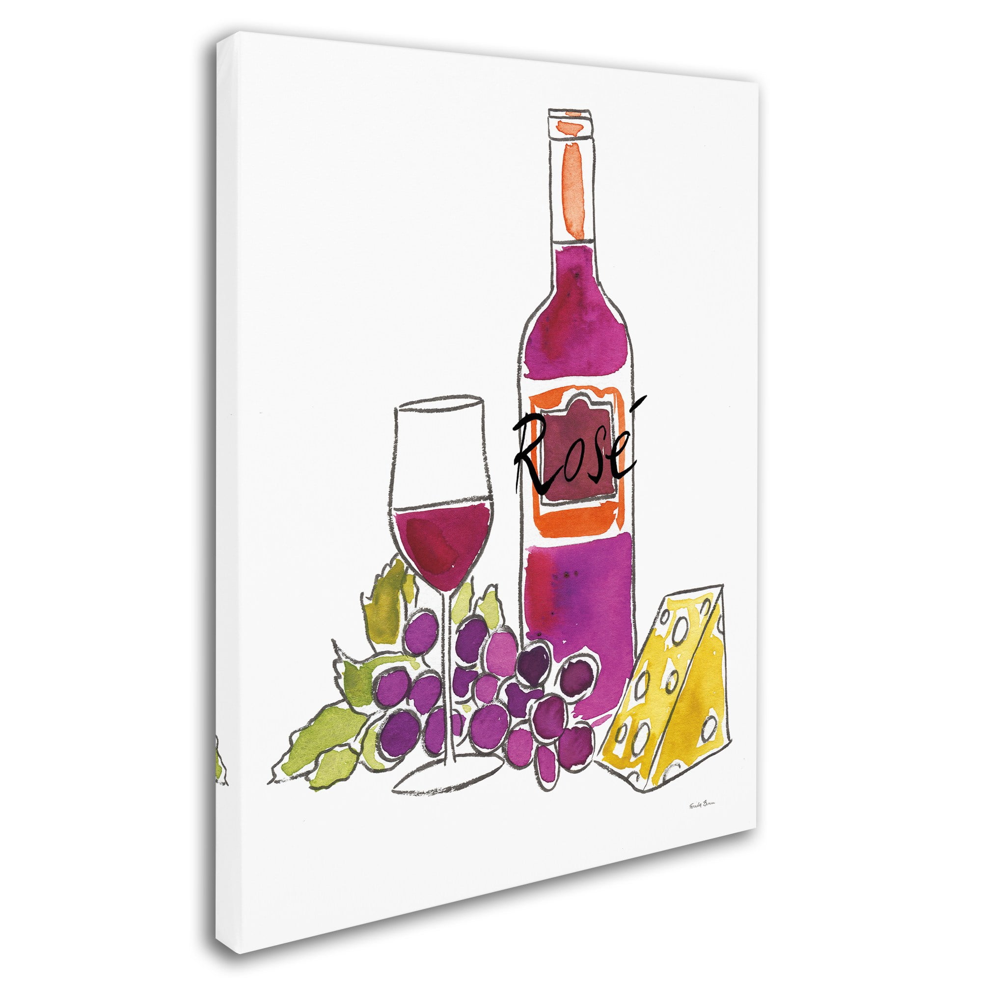 Trademark Fine Art 'Wine Time III Rose' Canvas Art by Farida Zaman