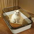 thumbnail image 2 of White Semi-Enclosed High-Sided Cat Litter Box With Splash Guard, Large Kitty Litter Pan With Shovel, Anti-Splash Design For Indoor Cats, Easy Clean Pet Litter Tray, 2 of 6