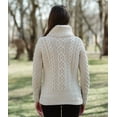 thumbnail image 4 of SAOL 100% Merino Wool Women's Aran Oversized Cable Knit Fisherman Sweater High Neck Irish Pullover Made in Ireland, 4 of 5