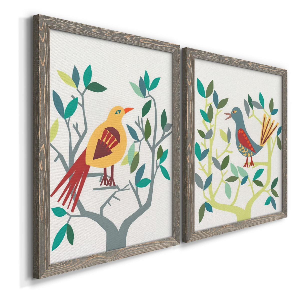 Whitty Bird III - Premium Framed Canvas 2 Piece Set - Ready to Hang