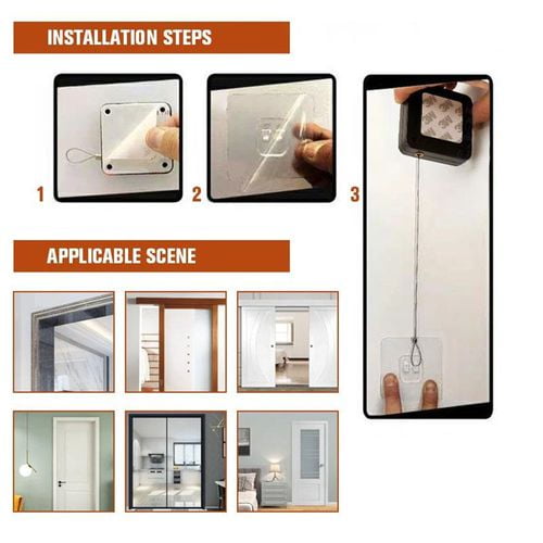 1m, 2color Multifunctional Automatic Door Closer Punch-free Automatic Sensor Door Closer Automatically Close for All Doors