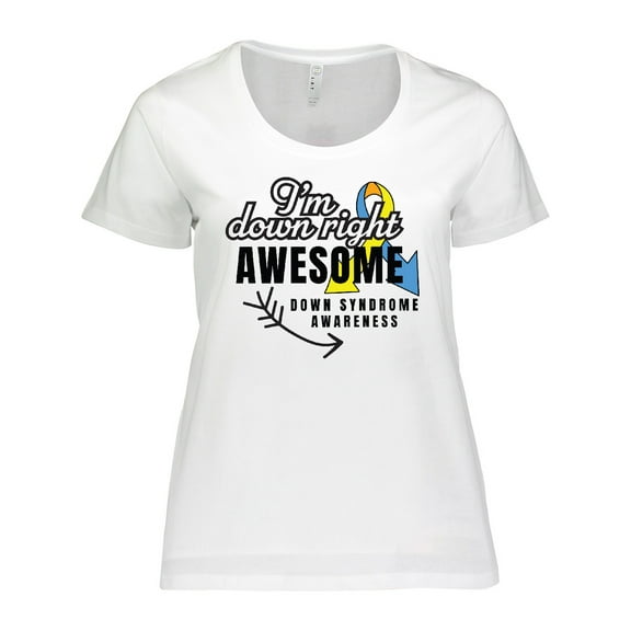 Inktastic Im Down Right Awesome Down Syndrome Awareness with Arrow Women's Plus Size T-Shirt