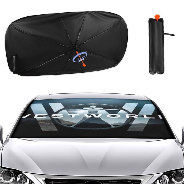 Westworld Sombrilla Solar para Auto - Protector de Parabrisas Plegable | Cortina Solar Delantero | Bloqueo UV y Aislamiento de Calor 133x73cm