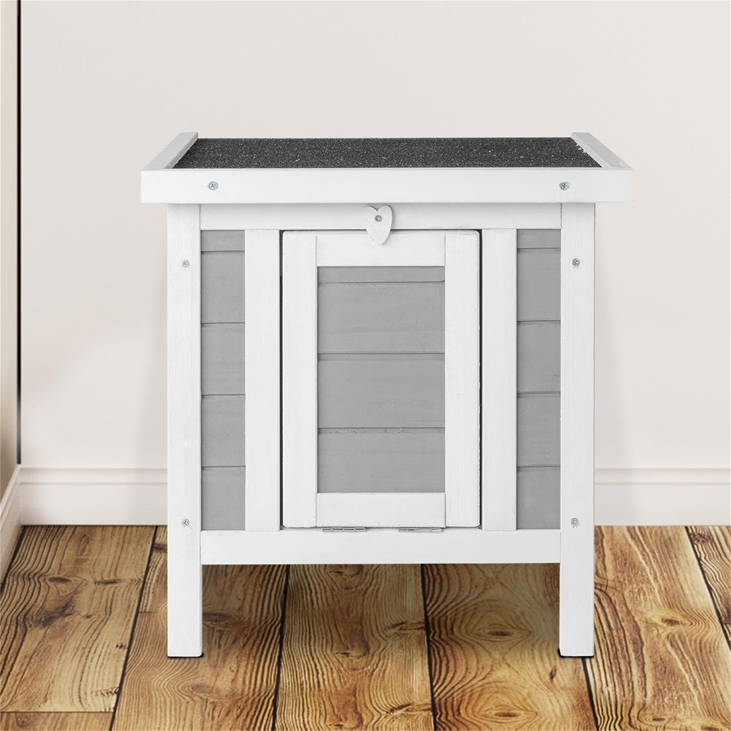 Pefilos 20 Inch Wooden Rabbit Hutch Waterproof Pet Bunny Cages for Outdoor Small Animal House Habitat, Gray Pefilos 20 Inch Wooden Rabbit Hutch Waterproof Pet Bunny Cages for Outdoor Small Animal House Habitat, Gray