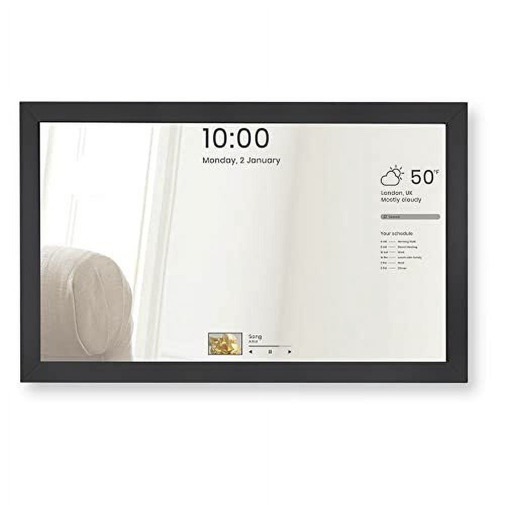 Vilros Magic Mirror V4-2 Way Mirror with Internal LCD Screen for Smart Mirrors Projects-Great for Raspberry Pi Black
