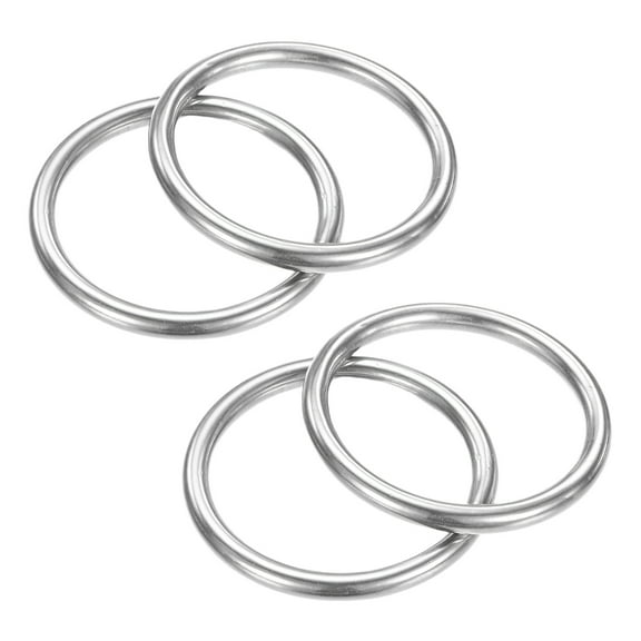 Uxcell 1.37 Inch Dia Metal O Rings [4Pcs] - 316 Stainless Steel 0.15 Inch THK Multi-Purpose Welded Round Rings Use for Crafts