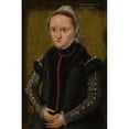 thumbnail image 2 of Catharina van Hemessen 13x18 Gold Ornate Wood Frame and Double Matted Museum Art Print Titled - Portrait of a Woman (1548), 2 of 4