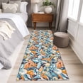 thumbnail image 4 of 2'x6' Rug Runners for Hallways Kitchen, Orange Blue Coastal Non Slip Entryway Beside Floor Carpet Runner, Summer Ocean Shell Conch Retro Washable Laundry Room Bedroom Throw Rugs Mat for Family Pet, 4 of 8