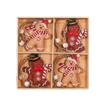 QHUDLV 12pcs Gingerbread Man Ornaments for Christmas Tree, Gingerbread Man Christmas Hanging Ornaments, Assorted Gingerbrea-d Figurines Decorations for Holiday Christmas Tree Home Decor