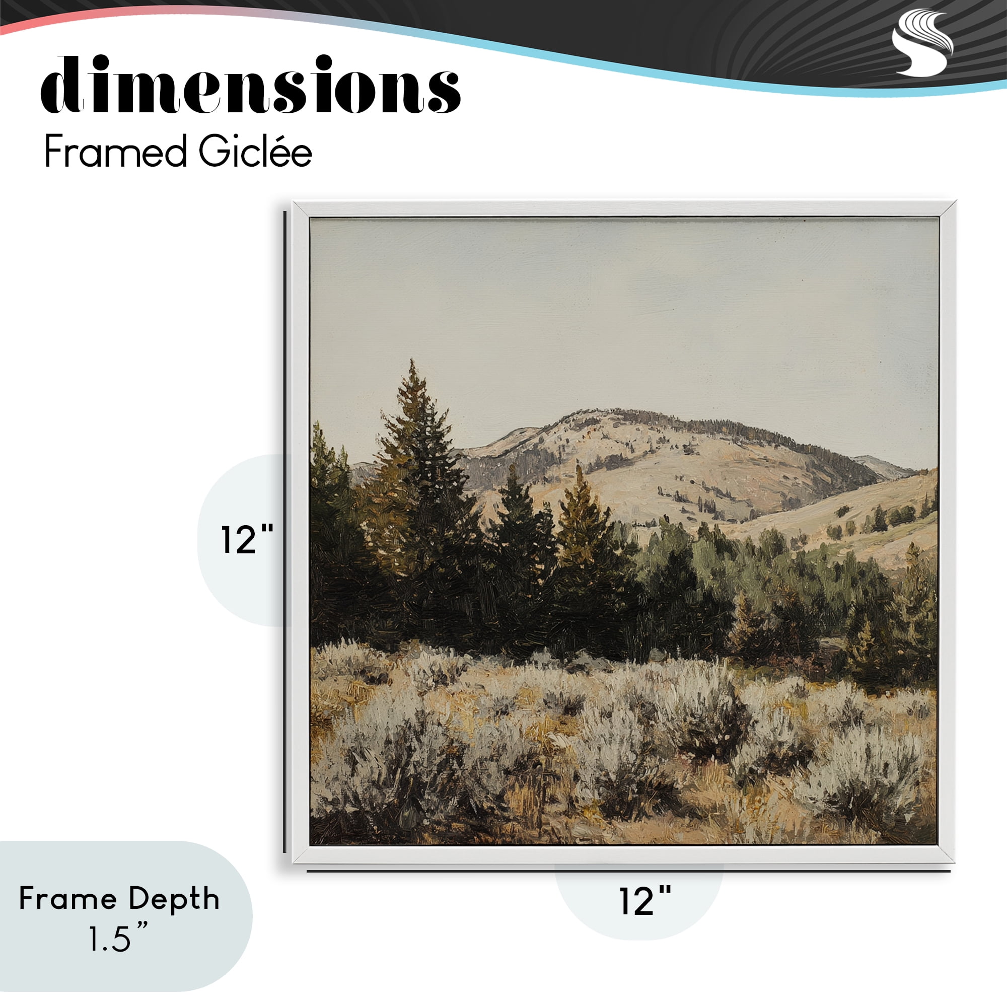 Stupell Industries Cedar Mountain View White Framed Giclee Art, design by Petal Prints Design