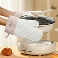 thumbnail image 4 of OEFNTAC Oven Gloves Silicone 7.09x11.02in 0.28lb 3-Layer Non-Slip Heat Resistant Mitts Baking Cooking Microwave BBQ 446°F Kitchen, 4 of 6