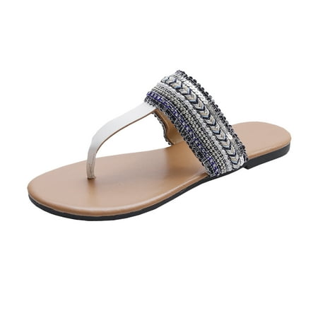 

Women Sandals clearance for Juebong Women s Thong Sandals T-Strap Sandals Slip On Flat Sandals Flip Flop Casual Summer Slide Sandals