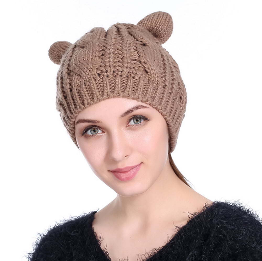 MUMUWU 100% Wool Black Women Fedoras Cap with Devil Horns Cute Cat Ear Hat Felt Hat