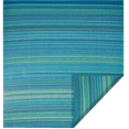 thumbnail image 6 of Fab Habitat Outdoor Rug - Waterproof, Fade Resistant, Crease-Free - Premium Recycled Plastic - Striped - Porch, Deck, Balcony, Laundry Room, Patio - Cancun - Turquoise & Moss Green - 3 x 5 ft, 6 of 9