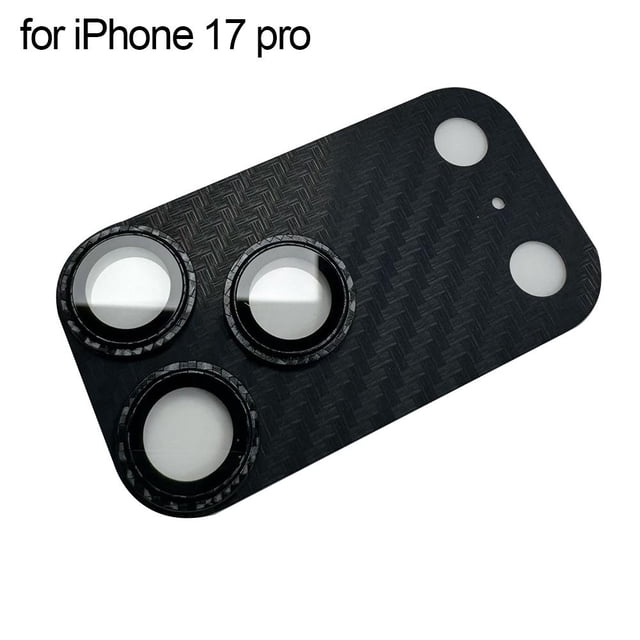 For iPhone 17 Series Carbon Texture Lens Protector Film, Tempered Glass Camera Cover with Scratch-Resistant Pattern, Easy Installation for Pro/Pro Max, Blue/Orange/White/Black