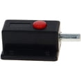 thumbnail image 5 of Pestillo de perno de puerta con resorte, pestillo de barril deslizante de plástico ABS negro con botón de interruptor para puerta, gabinete, accesorios de hardware para muebles, 5 of 5