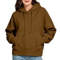 thumbnail image 6 of Dgankt Women's Oversized Cropped Hooded Pullover Sweatshirt Long Sleeve Drop Shoulder with Kangaroo Pocket, 6 of 9