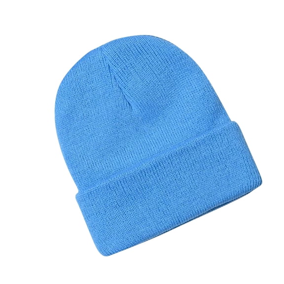 WREESH Fashionable and Cute Baby Toddler Beanie Knitted Solid Color Hat for Boys and Girls Dark Blue