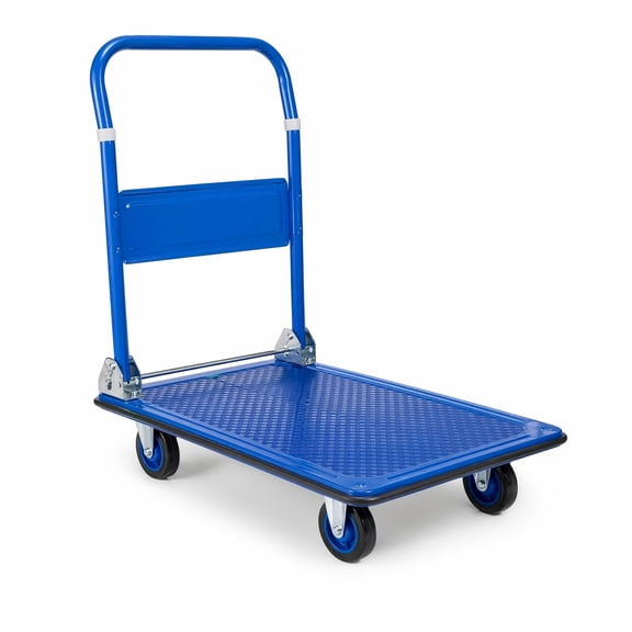 Heavy Duty Foldable Push Cart Dolly, 330 lbs. Capacity, Upgraded Collapsible Hand Truck Folding Platform with Swivel Wheels, Easy Storage & Transport, Robust Hand Truck for Material Handling