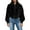 Black, variant on FANCYINN Womens Teddy Cropped Faux Fur Jacket Furry Lapel Coat Zip Up With Pockets Warm Winter Pink L
