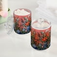 thumbnail image 2 of Yayeee 2 Pack Qtip Holder Bathroom Cotton Swab Canister with Lid Clear Dispenser Set, Orange Vibrant Flowers, 2 of 6