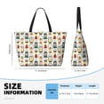 thumbnail image 2 of Large Beach Bags Water-resistant Sandproof - colorful Light Bulb vintage Cute Beach Tote Bags for Women with Zipper, 2 of 6