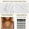 thumbnail image 4 of DORANA S925 Sterling Silver Chains for Women 1.5mm/2mm Non Tarnish Twist Rope Necklace Birthday Valentines Day Jewelry Gifts Teen Girlfriend Wife Mom Preteen Tween Her Age Ideas 16/18/20/22/24 Inch, 4 of 6