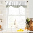 thumbnail image 4 of Modern Sage Tie Up Valances Curtain, Adjustable Kitchen Green Classic Stripe Valances for Windows Decor, Rod Pocket Short Curtains Set for Bedroom/Bathroom, 42"x12", 4 of 9