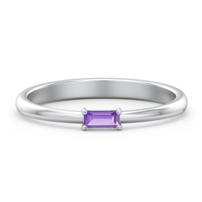 East-West Stackable Baguette Ring in Sterling Silver